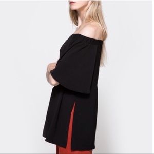 Farrow Black Off Shoulder Blouse Top Size M